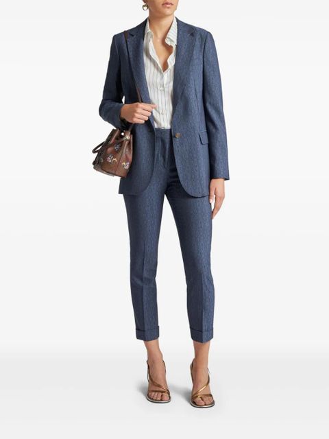 ETRO geometric-pattern tailored trousers - Blue - zdjęcie produktu nr 2