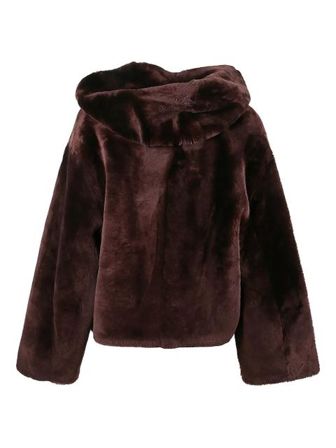 Yves Salomon hooded zip lambskin jacket - Red - zdjęcie produktu nr 2