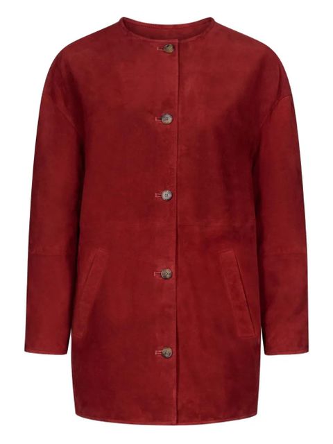 LouLou de Saison Waren single-breasted suede coat - Red - zdjęcie produktu nr 1