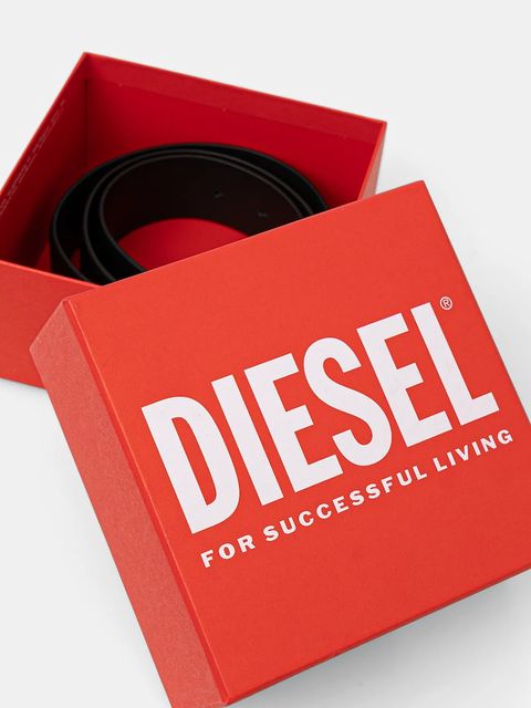 Diesel pasek skórzany OVAL D LOGO B-1DR STRASS