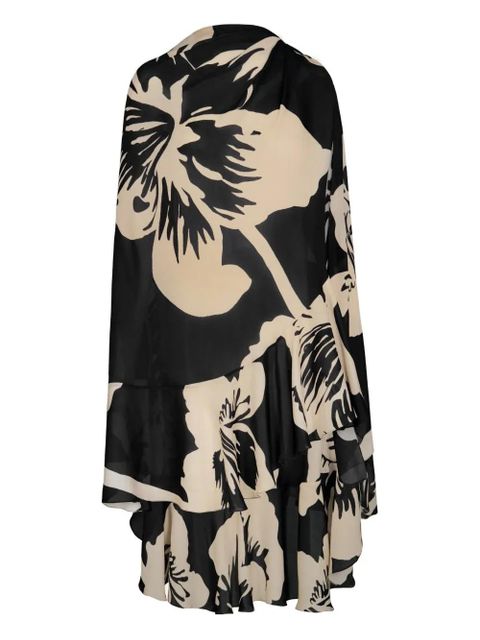 Johanna Ortiz The Old Garden floral-print ruffled cape - Black - zdjęcie produktu nr 1