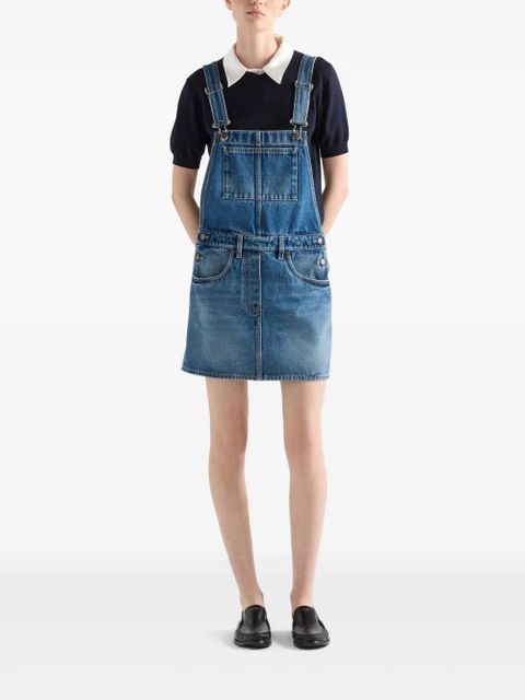 Prada denim bib mini-dress - Blue