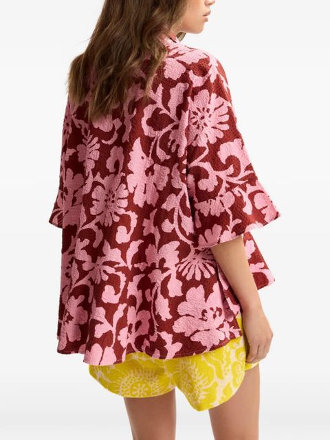 Essentiel Antwerp floral-print peplum-hem blouse - Brown