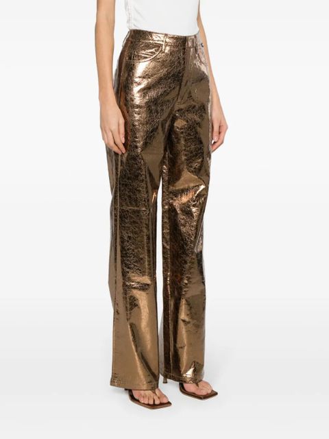 ROTATE BIRGER CHRISTENSEN high-waist straight-leg trousers - Gold