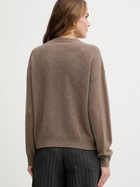 BOSS sweter kaszmirowy damski kolor brązowy lekki 50547883