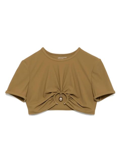 Christopher Esber Ruched Orbit Crop T-shirt - Brown - zdjęcie produktu nr 1