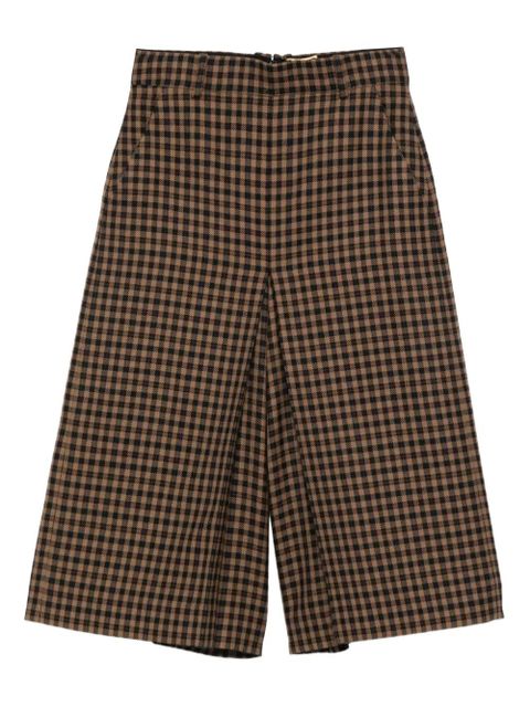 Saint Laurent gingham-check straight-leg culottes - Brown - zdjęcie produktu nr 1