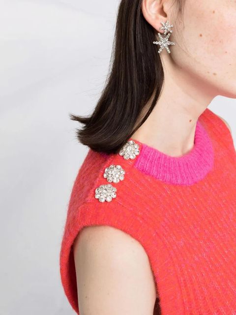 GANNI embellished wool-blend vest - Pink