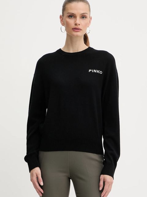 Pinko sweter wełniany damski kolor czarny 105561 A2SI - zdjęcie produktu nr 1