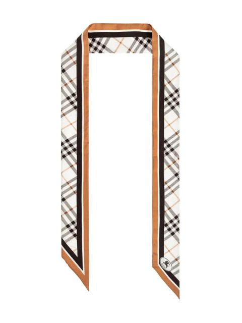 Burberry check-pattern silk scarf - White - zdjęcie produktu nr 1