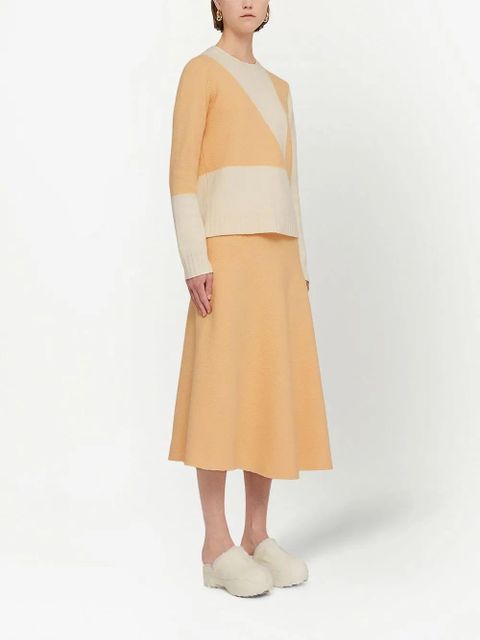 Jil Sander colour-block print knit jumper - Orange