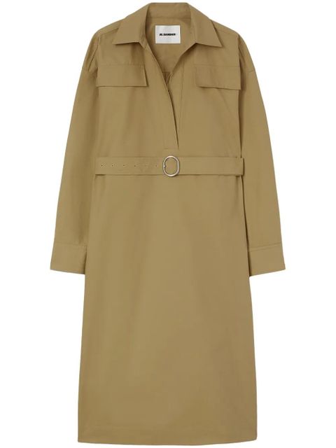 Jil Sander classic-collar cotton dress - Brown - zdjęcie produktu nr 1
