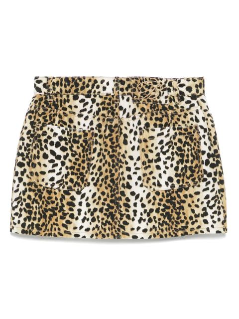 Blumarine leopard-print mini skirt - Black