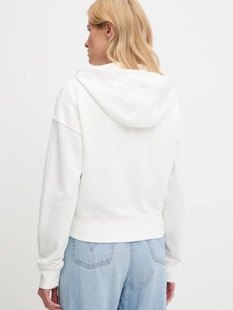 Tommy Jeans bluza bawełniana damska kolor biały z kapturem z aplikacją DW0DW21147 - zdjęcie produktu nr 2