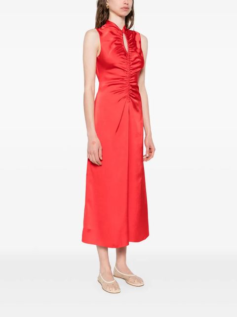SANDRO satin midi dress - Red