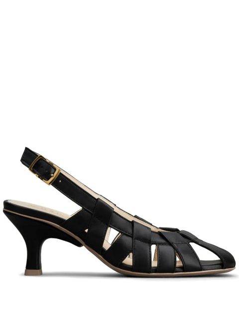 Tod's cut-out sling-back leather pumps - Black - zdjęcie produktu nr 1
