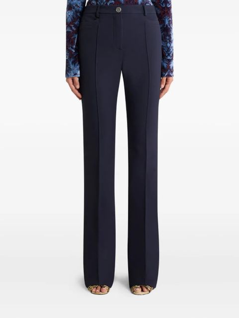 ETRO button-fastening flared trousers - Blue