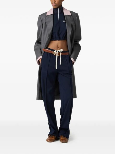 Miu Miu quarter-zip cropped vest - Blue - zdjęcie produktu nr 2