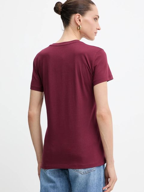 Armani Exchange t-shirt bawełniany damski kolor bordowy XW001358 AF10356 - zdjęcie produktu nr 2