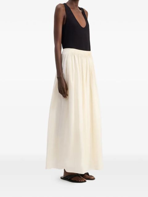 LouLou de Saison Naya gathered flared maxi skirt - Neutrals