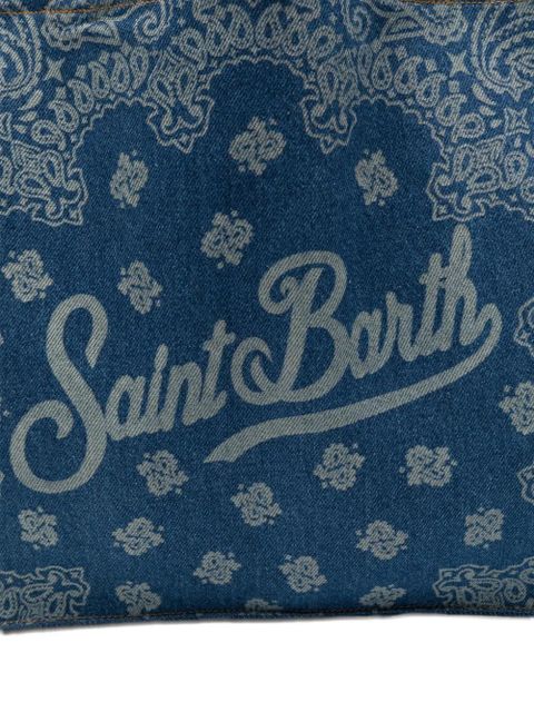 MC2 Saint Barth Paisley-print logo-print tote bag - Blue