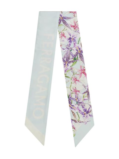 Ferragamo Gaia-print silk scarf - Blue - zdjęcie produktu nr 1