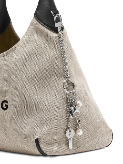 Marc Jacobs grommet pearl metal bag charm - Silver