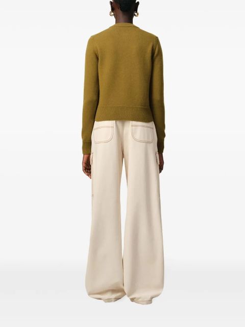 AMI Paris Ami de Coeur-embossed cardigan - Green