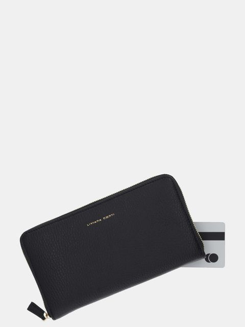 Liviana Conti portfel skórzany damski kolor czarny A5WB55