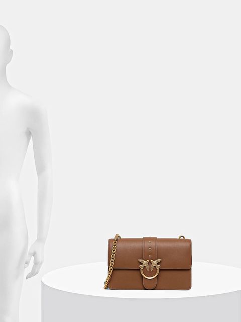 Pinko torebka skórzana kolor brązowy 105857 A0F1