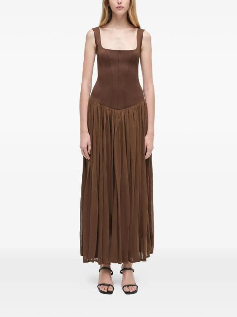 Simkhai Jamie square-neck midi dress - Brown