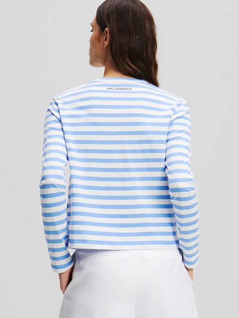 Karl Lagerfeld longsleeve bawełniany IKON kolor niebieski A1W17137 - zdjęcie produktu nr 2