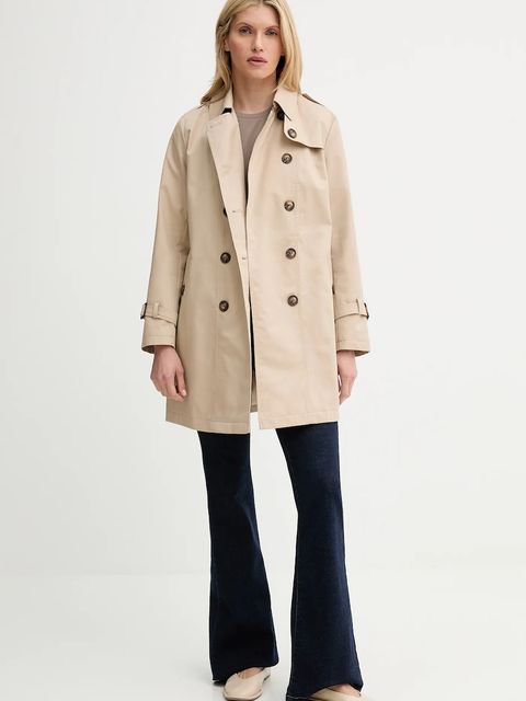 Answear.LAB trencz bawełniany damski kolor beżowy przejściowy