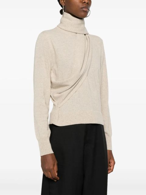 MM6 Maison Margiela attache-scarf jumper - Neutrals