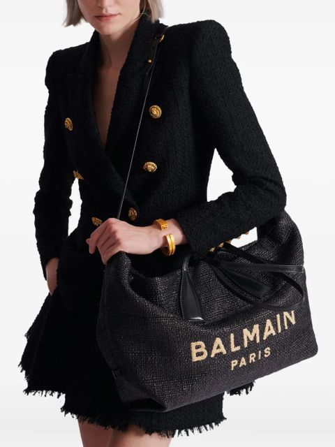 Balmain Track logo-embroidered tote bag - Black - zdjęcie produktu nr 2