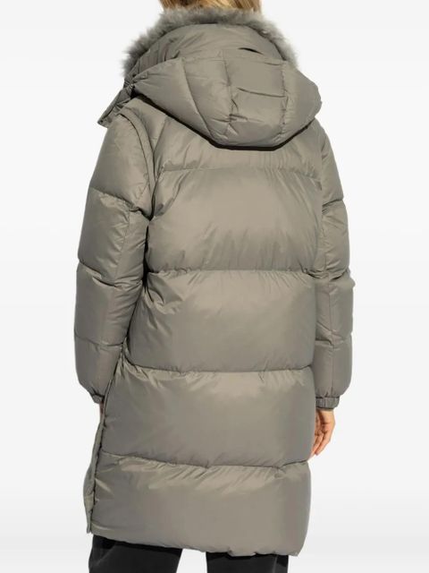 Yves Salomon detachable-hood down coat - Grey