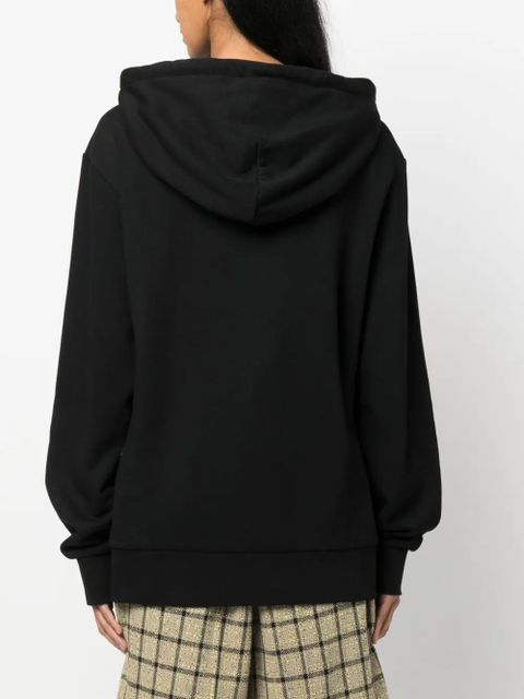 JW Anderson logo-embroidered cotton blend hoodie - Black