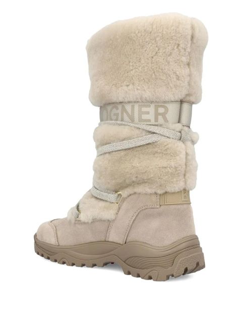 BOGNER shearling lace-up boots - Neutrals