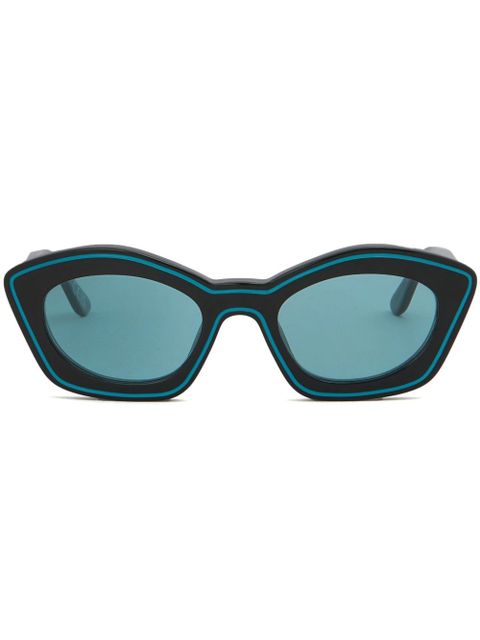 Marni Eyewear logo-print oval-frame sunglasses - Black - zdjęcie produktu nr 1