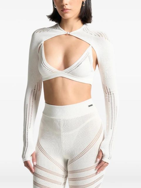 Manière De Voir knitted overlay top - White