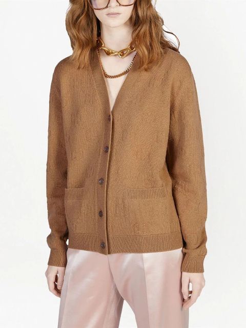 Gucci GG motif wool cardigan - Brown