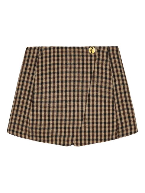 GANNI checked mini skirt - Neutrals - zdjęcie produktu nr 1