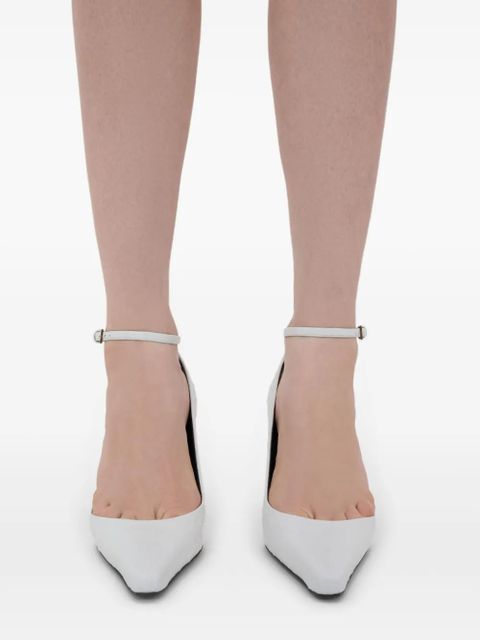 LouLou de Saison Scala ostrich-effect pumps - White