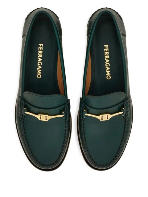 Ferragamo leather loafers - Green