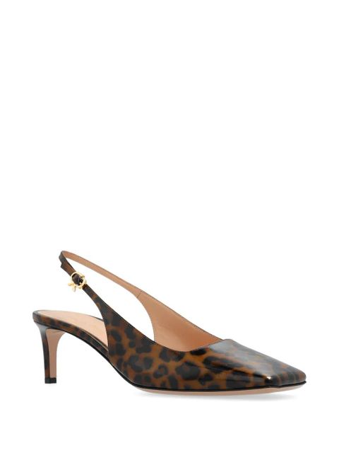 Gianvito Rossi Christina Sling 55mm animal-print pumps - Brown - zdjęcie produktu nr 2