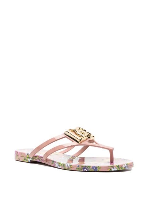 Dolce & Gabbana floral logo flip-flops - Pink - zdjęcie produktu nr 2