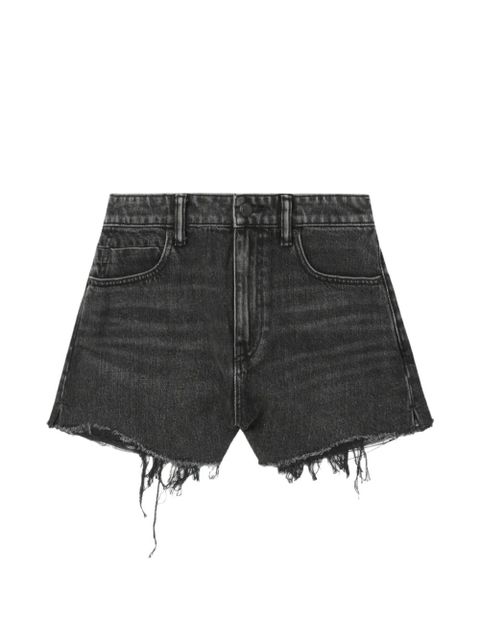 Alexander Wang Bite frayed-hem denim shorts - Black - zdjęcie produktu nr 1