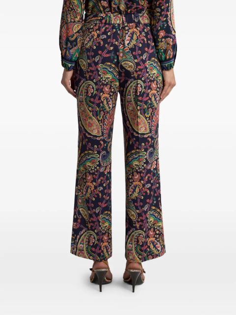 ETRO floral-paisley bootcut trousers - Blue