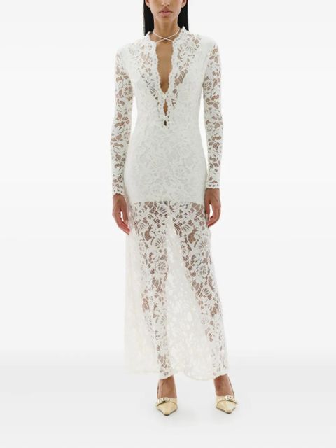 MANURÍ Sage lace long-sleeve maxi dress - White - zdjęcie produktu nr 2