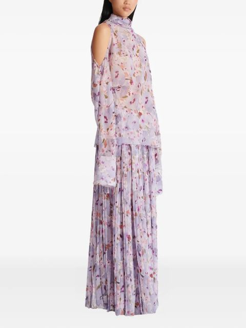 Balmain flowers-print blouse - Purple